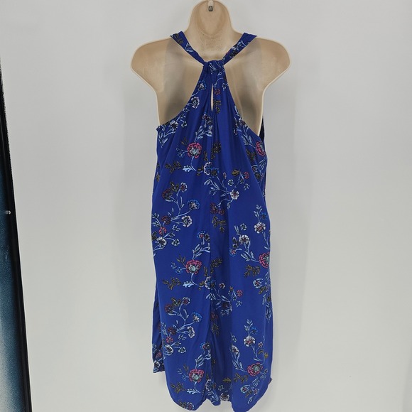 Old Navy Floral Print Casual Dress Blue Summer Dress SZ M Beachy Vacation Resort - Picture 6 of 9
